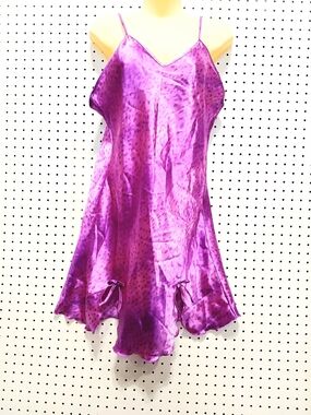 Silky Purple Chemise with Spaghetti Straps